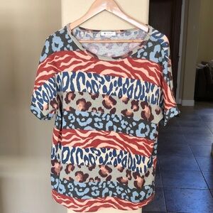 Multicolor Animal Print Top